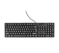 Annadue Large Print Computer Keyboard, 104 Keys Wired USB High Visibility Keyboard, UK QWERTY, Oversized Letter for Elderly (White+Black)