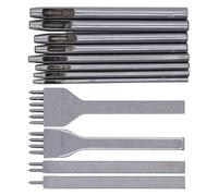 Annadue Leather Stitching Punch Set 8Pcs Manual Prong Round Hole Punch Tool for Leather Craft - 1/2/4/6 Tooth 4mm Spacing, Precision Steel