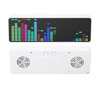 Annadue LED Music Spectrum Display, RGB Colorful Music Spectrum Display, 1624 Segment Rhythm Light Level Voice Sensor Clock 384 LEDs 20 Dynamic 7 Colors, As a Daily or Car Partner
