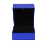Annadue LED Ring Box with Light, LED Ring Jewelry Box Case for Marriage Proposal, Wedding, Engagement, 6.5 * 6 * 5cm (Blue)