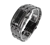 Annadue LED Watch with Binary Time Display, Stainless Steel | LED Wrist Watch, Convex Arc Design, 30m Life for Daily Wear