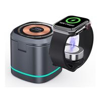 Annadue Magnetic Wireless Charger, Compact 3 in 1 Wireless Charger 15W Quick Charging Station for Q Standard Phones, Earphones, and Watches