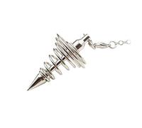 Annadue Metal Spiritual Pendulum for Divination, Threaded Dowsing Pendulum with Healing Chain, Dowsing for Meditation Chakra Crystal (White)