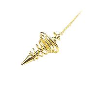 Annadue Metal Spiritual Pendulum for Divination, Threaded Dowsing Pendulum with Healing Chain, Dowsing for Meditation Chakra Crystal (Gold)