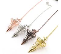 Annadue Metal Spiritual Pendulum, Threaded Dowsing Pendulum for Divination Healing Meditation, Metal Chain for Chakra Energy (Bronze)