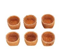 Annadue Mini Basket Model Set, 6Pcs Resin Rattan Baskets
