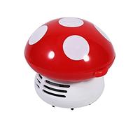 Annadue Mini Desk Vacuum Cleaner, Cute Mushroom Shape Corner Vacuum Sweeper for Home Office, Small Keyboard Dust Cleaner (Red)