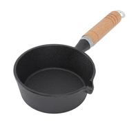 Annadue Mini Egg Frying Pan, Pre Seasoned Cast Iron Skillet with Solid Wood Handle, Small Frying Pan for Indoor Outdoor Cooking (13 * 5cm)