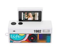 Annadue Mini Keychain Camera, 1080P 48MP 130 Degree Wide Angle Cute Mini Digital Camera with 0.96 Inch Flip Screen for Travel Party Vlog, Up to 64GB Memory (White)