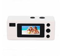 Annadue Mini Keychain Digital Camera, Vintage FHD 1080P 1.47 Inch Color Screen Mini Digital Camera with Fill Light for Travel Camp Vlog Party, 180mAh Battery (White)