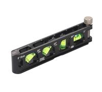 Annadue Mini Level Ruler with 4 Magnets and 4 Bubbles, Compact Level Tool for Pipe Measurement, 6 Inch 15cm Scale Black