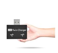 Annadue Mini USB Hub Durable 2-Port Charger Splitter for PC USB Flash Drives, Seamless Connection Black White Converter for Mouse, Keyboard, 8.5g ABS (White)