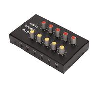 Annadue Mixer, Low Noise Mini Mixer, 2 Input 10 Output Stereo Mixer, Mixer Line Mixer for Guitars, Bass, Keyboards Mixer, for Small Clubs, Bars