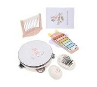 Annadue Montessori Wooden Musical Instrument Bundle for Toddlers, Children's Educational Rhythmic Toy Set, Preschool Percussion Music Kit, Beechwood Xylophone Maracas Play