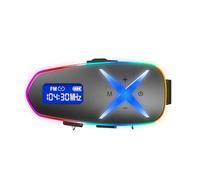 Annadue Motorcycle Helmet BT Headset, with Dynamic RGB Lights 3D Surround Sound Two-Way Intercom FM Radio for Bike