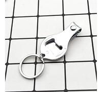 Annadue Multifunction Round Bottle Opener, Nail Clippers Key Chain, 3 in 1 Keyring Tool, Portable Pocket Opener for Travel Outdoor (Silver)