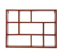 Annadue Multifunctional Wooden Display Shelf Elegant Makeup Organizer with 9 Compartments Suitable for Various Interior Designs and Decor Themes