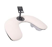 Annadue Nail Arm Rest for Nail Tech with Phone Holder, U Shaped Manicure Hand Rest, Tilted Cushion Arm for Salon Home Use White