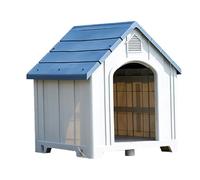 Annadue Outdoor Indoor Dog House Sturdy Weatherproof Plastic Shelter for Medium Large Dogs, Rainproof Puppy House with Elevated Base & Wind Resistance, Easy Clean Pet Kennel (Sky Blue)