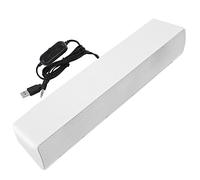 Annadue PC Soundbar Speakers, Wired Computer Gaming Speakers Sound Bar ith Surround Stereo, Music Player Bass Surround Sound Box, 3.5mm Input for PC Cellphones Tablets (White)