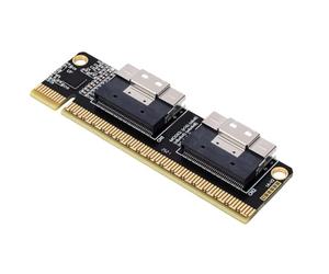 Annadue PCIE GEN4 X16 X8 Adapter Full Bandwidth | Compact Low Profile Pcb, Gold Finger 5u Plating, Led Power Status Indicator, Multi Drive Scalability, Reliable Data Transfer