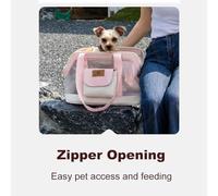 Annadue Pet Carrier Breathable Portable Bag Wear-resistant Outing Large Capacity Design for Small Dogs and Cats Oxford Cloth Green/Pink/Gray for Travel Walking Outdoor Activities (Pink)