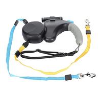 Annadue Pet Double Ended Leash, Dual Retractable Dog Leash, One for Two Traction Rope with LED Light, Double Section Traction Rope for Small Medium Dogs (Black)