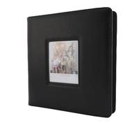 Annadue Photo Album for Wide 300 400, 36 Pages Holds 288 Pictures 90x110mm, PU Leather Scrapbook with Window Cover, Gifts for Family Travel Wedding Baby (Black)