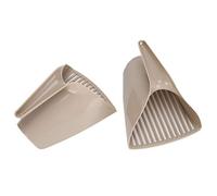 Annadue Plastic Cat Litter Shovel, Cat Litter Box Cleaning Tool, Scoop with Handle, 2Pcs/ Set Toilet Shovel, Boxes Accessories for Odor Control Daily Cleaning (Light Brown)