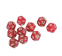 Annadue Polyhedral Dice Set, 40 Pcs Clear Numbers 12 Sided Dice with Storage Case, Prevent Oxidation for Game Teaching, Classrooms, RPG Party (Red)