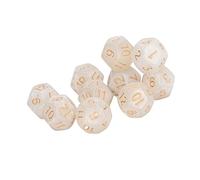 Annadue Polyhedral Dice Set, 40 Pcs Clear Numbers 12 Sided Dice with Storage Case, Prevent Oxidation for Game Teaching, Classrooms, RPG Party (White)