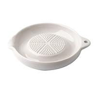 Annadue Porcelain Grater Plate for Garlic Onion Cheese, Multipurpose Ceramic Ginger Grater, Feeding Tool, Fine Grating Dish for Kitchen Preparation (abrader)