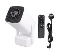 Annadue Portable Smart Projector Supports 4K Built-in Wi-Fi 6 and Bluetooth 5.4 210° Rotatable Base 5W Speaker Built-in Apps Voice Control Ideal for Home and Outdoor Movie Projection (UK Plug)
