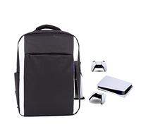 Annadue Portable Storage Backpack Game Console Multifunction Travel Bag Storage Backpack Shockproof Carrying Case Travel Backpack for PS5, Game Controller, CD