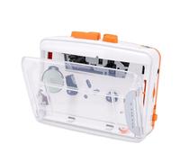 Annadue Portable Transparent Retro Cassette Player (Orange)