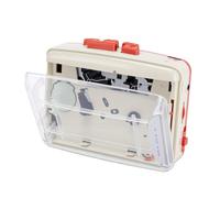 Annadue Portable Transparent Retro Cassette Player (Red)