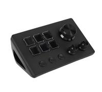 Annadue Programmable Keyboard for OBS for Twitch for OS X PC, Visual Keyboard with Knobs 6 Touch Spring Keys, Macro Keyboard for PC Gaming Keyboards (Black)