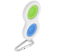 Annadue Push Bubble Sensory Keychain Toy, Silicone Stress Relief Hand Fidget Toy for Students, Portable Bubble Keychain for ADHD Anxiety (Green+Blue)
