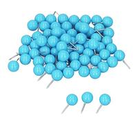 Annadue Push Pins Map Tacks, 100 Pcs Steel Plastic Decorative Marking Pins for Cork Boards, 9.5x20mm, Ideal for Maps Bulletin Boards Office (Blue)