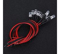 Annadue Quick Flashing LEDs Prewired 5mm Multicolor 12V 50Pcs Light Emitting Diodes with Round Head, LED Bead for Home Automotive Circuit Indicator Light