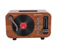 Annadue Retro Bluetooth FM Radio, Classic Vintage Record Player Shape Rechargeable Portable Bluetooth Radio for Home Office Bar Kitchen Camping