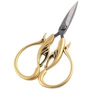 Annadue Retro Swan Shaped Scissors, Cross Stitch Cutting Tool, DIY Sewing Scissors for Household Craft, Sewing Accessories for Fabric Leather Paper (Golden Golden Flower)