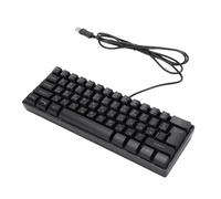 Annadue Russian Mechanical Gaming Keyboard, 61 Key Compact Wired Keyboard with Russian English Layout, RGB Backlit, Anti Ghosting Keys, for Work Gaming Business Travel (Black)