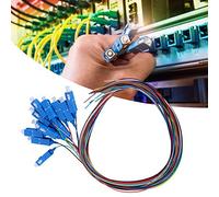 Annadue SC/UPC Fiber Pigtail Cable, Single Mode 12 Cores Optical Fiber, SC Square Head PVC Outer Shell Optic Pigtail for Patch Panel ODF