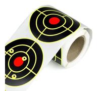 Annadue Self Adhesive Splatter Targets Stickers 3 Inch Reactive Paper Target for Practice, Fluorescent Yellow Red Self Adhesive Paper Targets for Accuracy Training, 100Pcs Per (100Pcs Per Roll)