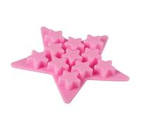 Annadue Silicone Ice Cube Tray, Star Shaped Ice Mold Maker, Cool Cubes Tray for Party Bar Club, BPA Free Silicone for Whiskey Cocktails, 2 Pack Pink (Pink)