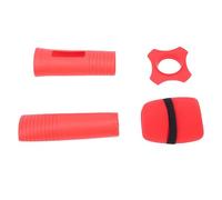 Annadue Silicone Wireless Microphone Protective Cover, Anti-Slip & Anti-Fall Mic Handle Sleeve with Windscreen & -Slip Ring for KTV Home Karaoke (Red)