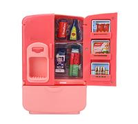 Annadue Simulation Intelligent Kitchen Toys Set, Double Door Refrigerator Toy, Mini Fridge Toy with Sound Light, Play House for Kids, Little Chef for Kitchen Pretend Play (Pink)