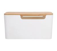 Annadue Small Cable Management Box with Wooden Lid for TV Router Cords