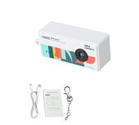 Annadue Small Digital Camera Keychain, 0.96 Inch Screen 1080P Video, 5 Retro Filters, 130° Wide Angle Camera for Travel Party (White)
